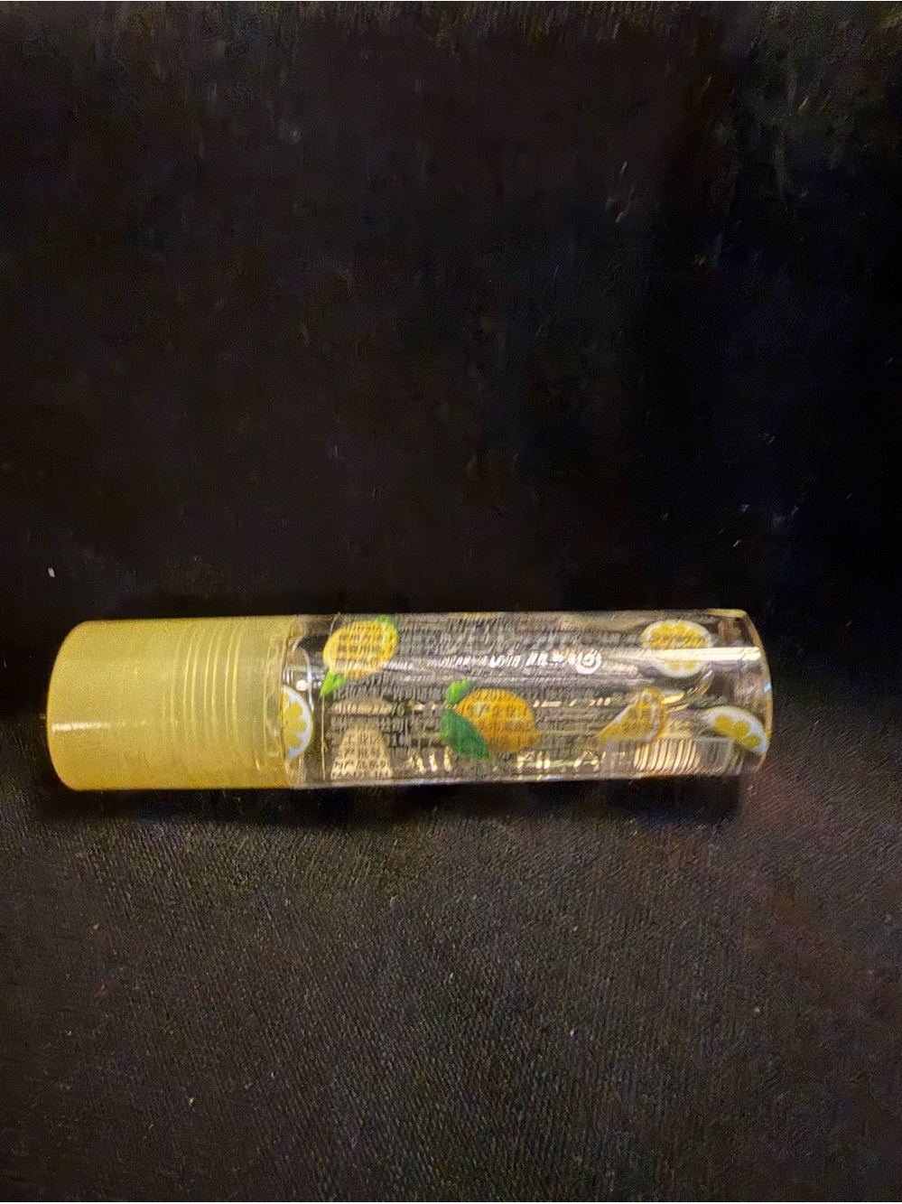 Lemon scented clear lip oil